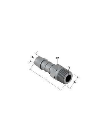 RACCORD CANNELE DROIT PVC G1/8 DID08